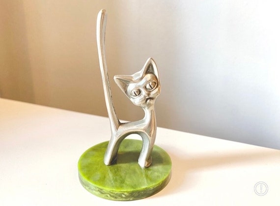 Vintage Seba silver plated cat ring tree/ holder - image 2