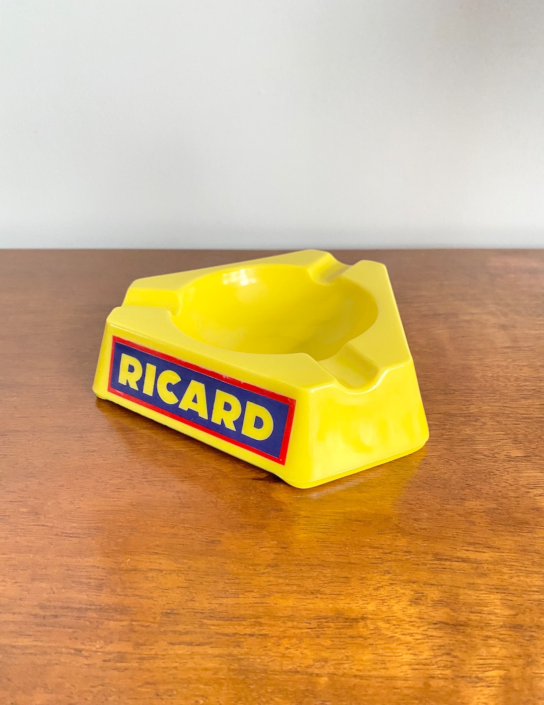 Vintage Ricard Yellow Glass Ashtray Etsy