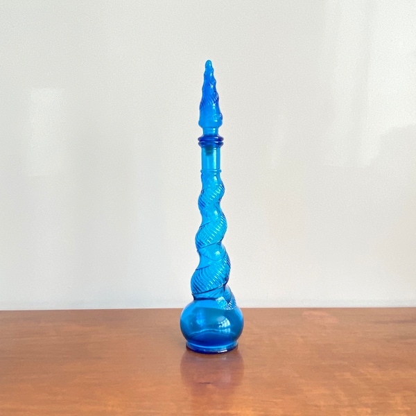 Vintage Depose blue genie bottle