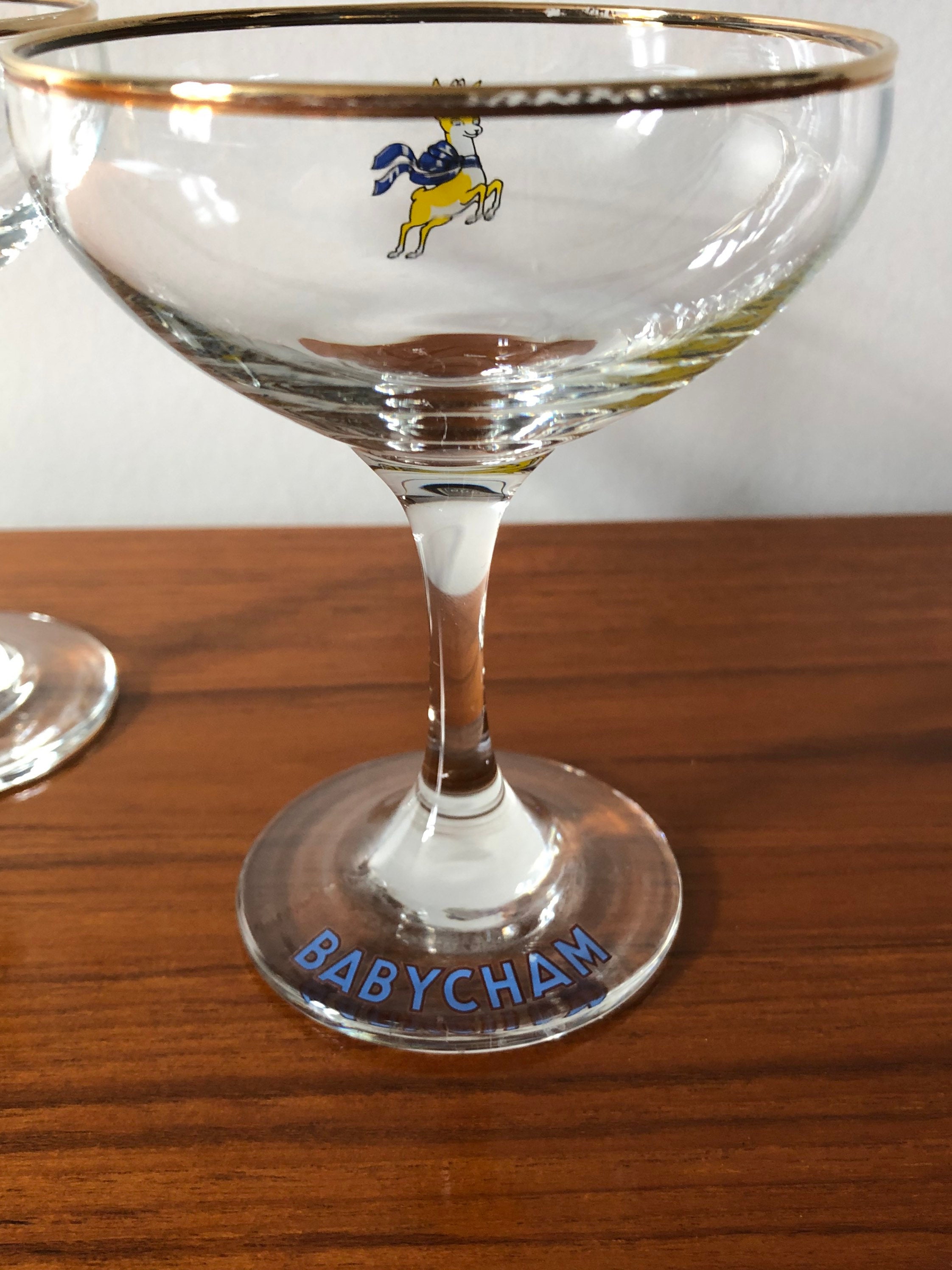 1970s vintage Babycham fawn glasses Etsy