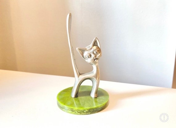 Vintage Seba silver plated cat ring tree/ holder - image 3