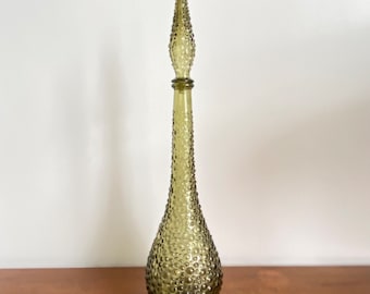 Vintage hobnail Empoli Italien genie flaska / dekorativ flaska karaff