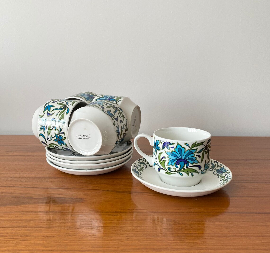 Individual tea cup and saucers Midwinter Spanish Garden Etsy