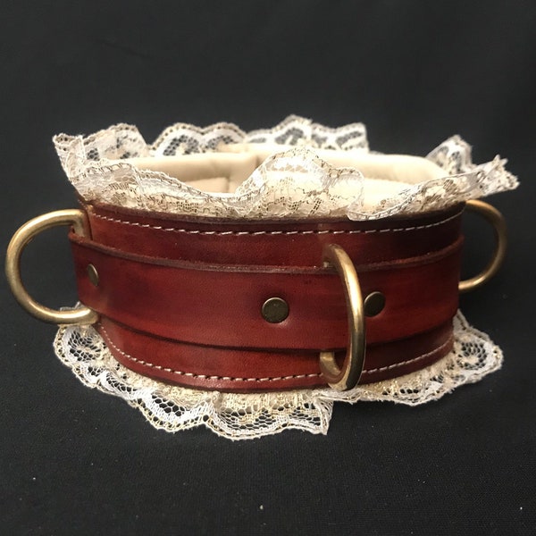 leather collar with lace and padding