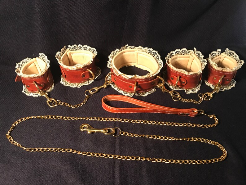 Leather Restraints With Collar Etsy