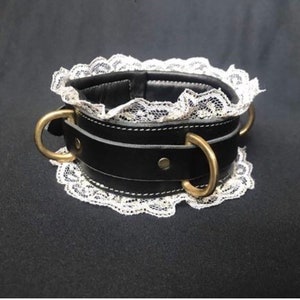 Black leather collar with padding