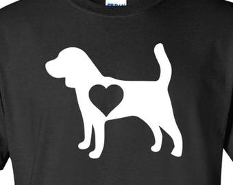 Hart Beagle hond Logo grafische TShirt