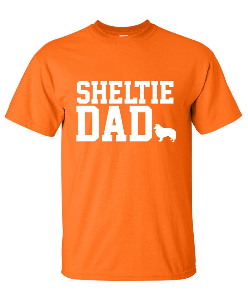 Shetland Sheepdog Sheltie Dog Dad Logo Graphic T Shirt image 4