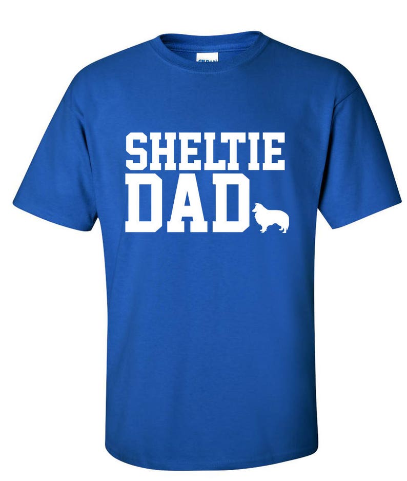 Shetland Sheepdog Sheltie Dog Dad Logo Graphic T Shirt image 8