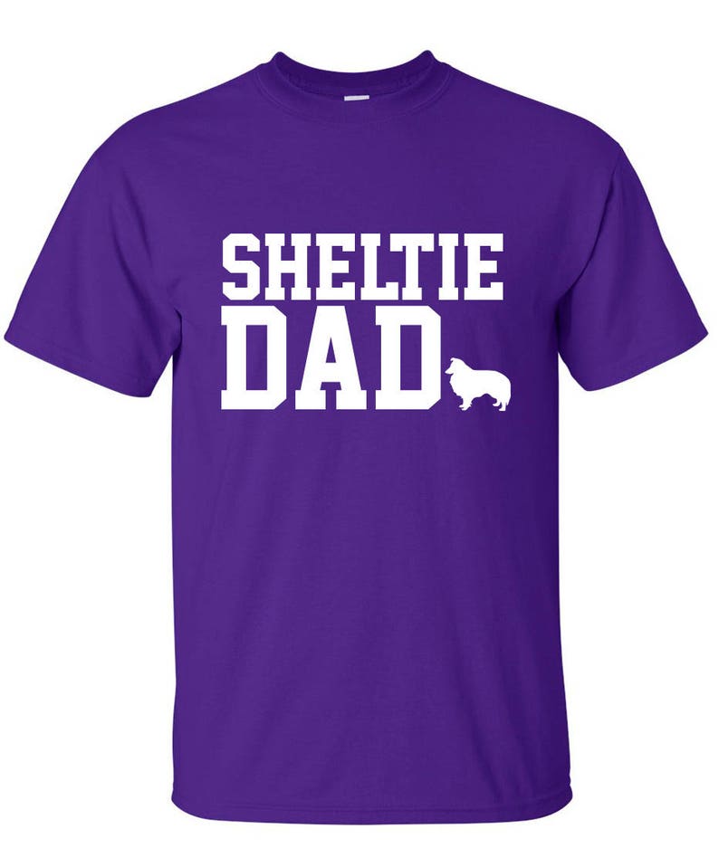 Shetland Sheepdog Sheltie Dog Dad Logo Graphic T Shirt image 6