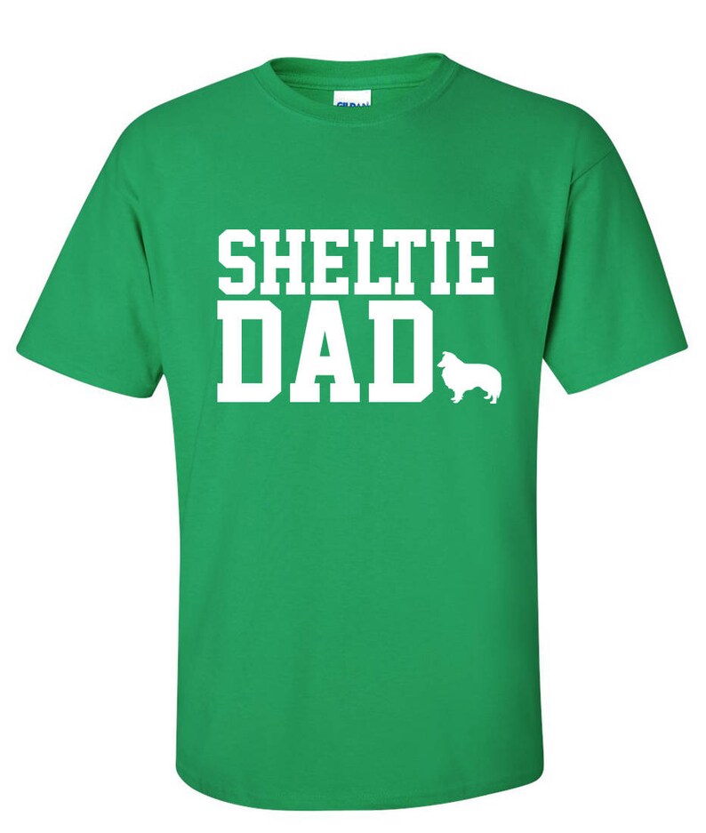 Shetland Sheepdog Sheltie Dog Dad Logo Graphic T Shirt image 2