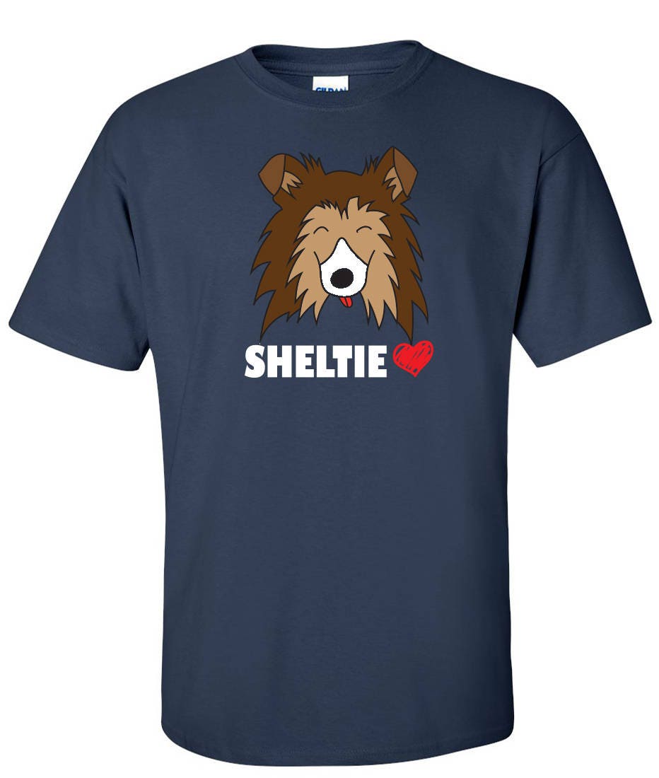 Mon coeur de berger de Shetland Sable Sheltie personnalisé graphique Logo T Shirt - unisexe Mon coeur de berger de Shetland Sable Sheltie Logo personnalisé graphique Logo Sheltie T Shirt - unisexe 02ced9