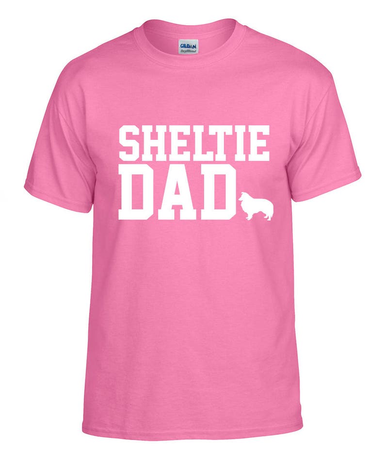 Shetland Sheepdog Sheltie Dog Dad Logo Graphic T Shirt image 5