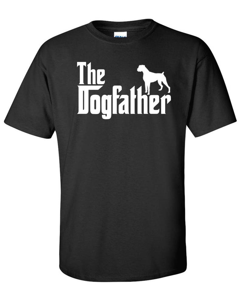The Dogfather Boxer Dog Logo Graphic TShirt image 1