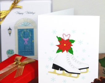 Ice Skates Holiday Card | Greeting Card | Ice Skating | Christmas Card | Stationery | Happy Mail