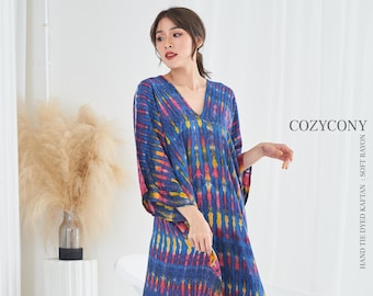 Colorful Tie Dye Kaftan (CKF47) Beach kaftan, Holiday, maxi Dress, Oversize, Loose fit, Summer dress, Resort dress, Party dress,Kaftan