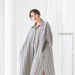 Oversized Casual Shirt Dress With Pockets(CSL2)Linen Dress For Women, Maxi Dress, Casual Long Sleeve, Women Shirtdress, Plus size, Loose fit