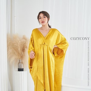 Twist Glow Silky Satin kaftan(KTB1) Kaftan, Silky kaftan, Dress photoshoot, Loose fit, Wedding Dress, Cocktail dress, Bridesmaids