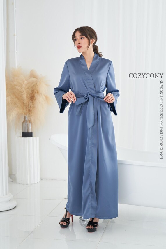 Sobriquette hvede tiggeri Long Kimono Silky Valentino Satin KMV1 Silky Satin Long - Etsy