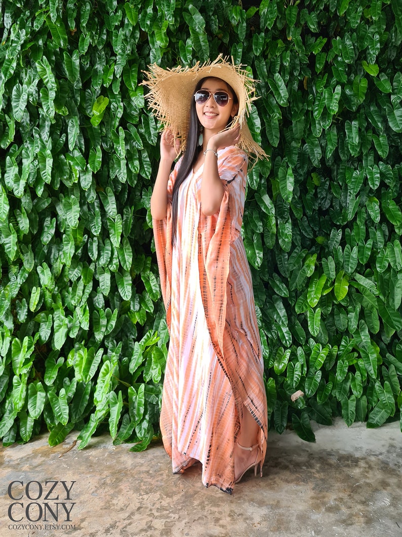 Loose fit Hand Tie Dye Kaftan CKF14 Boho Summer Beach kaftan Caftan Oversized Kaftan maxi Dress Resort dress Evening dress