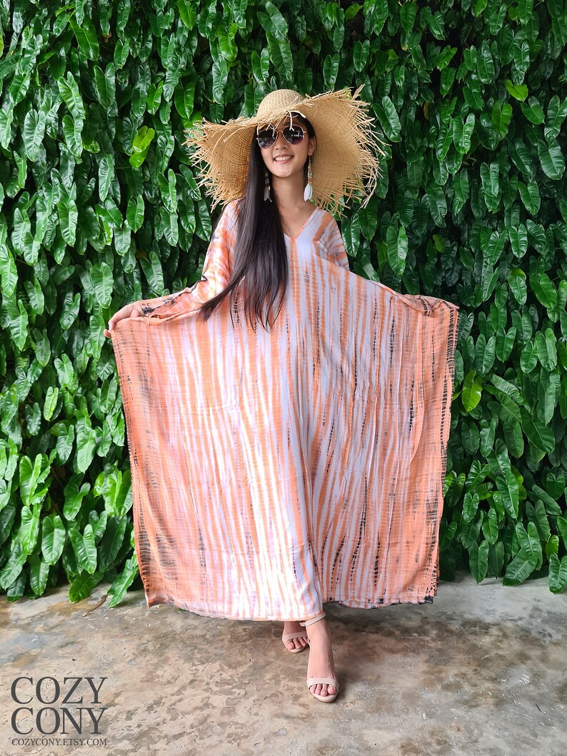 Loose fit Hand Tie Dye Kaftan CKF14 Boho Summer Beach kaftan Caftan Oversized Kaftan maxi Dress Resort dress Evening dress