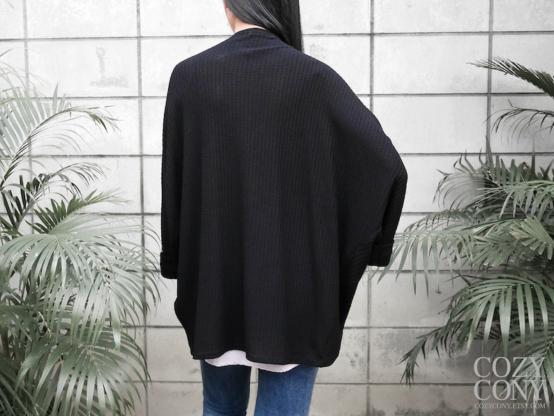 L CK016 XL : Bat Sleeve Cardigan Black Cardigan Free Shipping M CozyCony Women Cardigan S One Size for Women US size XS