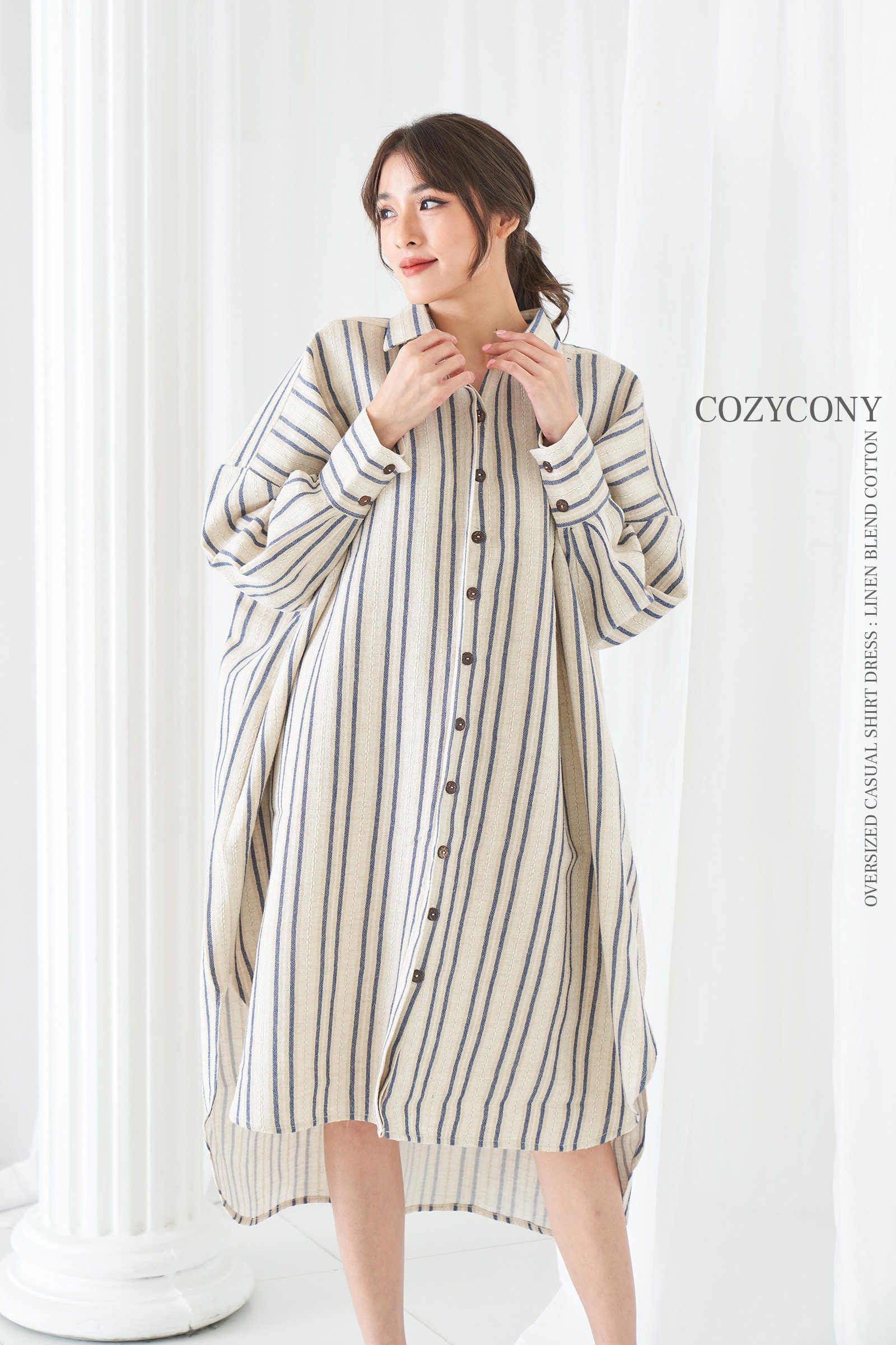 Oversized Casual Shirt Dress With Pockets(csl1)linen Dress for Women, Maxi  Dress, Casual Long Sleeve, Women Shirtdress, Plus Size, Loose Fit - Etsy UK