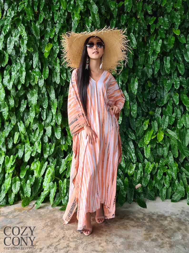 Loose fit Hand Tie Dye Kaftan CKF14 Boho Summer Beach kaftan Caftan Oversized Kaftan maxi Dress Resort dress Evening dress