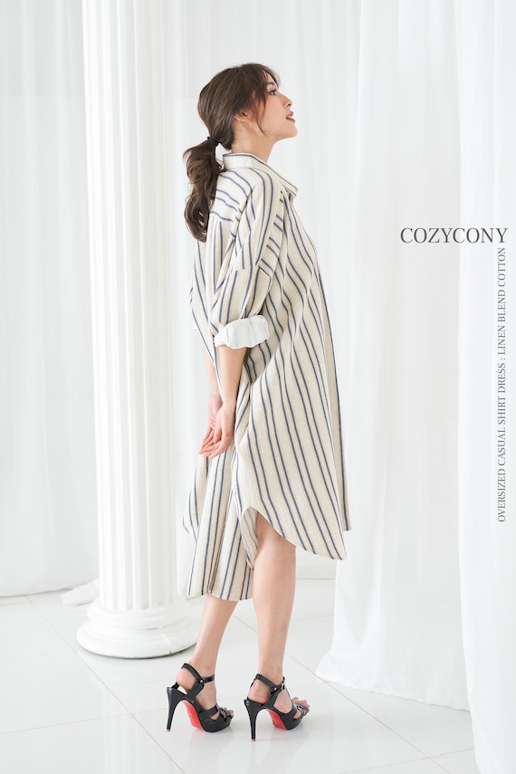 Oversized Casual Shirt Dress With Pockets(csl1)linen Dress for Women, Maxi  Dress, Casual Long Sleeve, Women Shirtdress, Plus Size, Loose Fit - Etsy UK