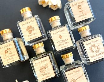 Natural Essential Oil Room Diffuser: Long Lasting Scent, Flower & Spiral Reeds