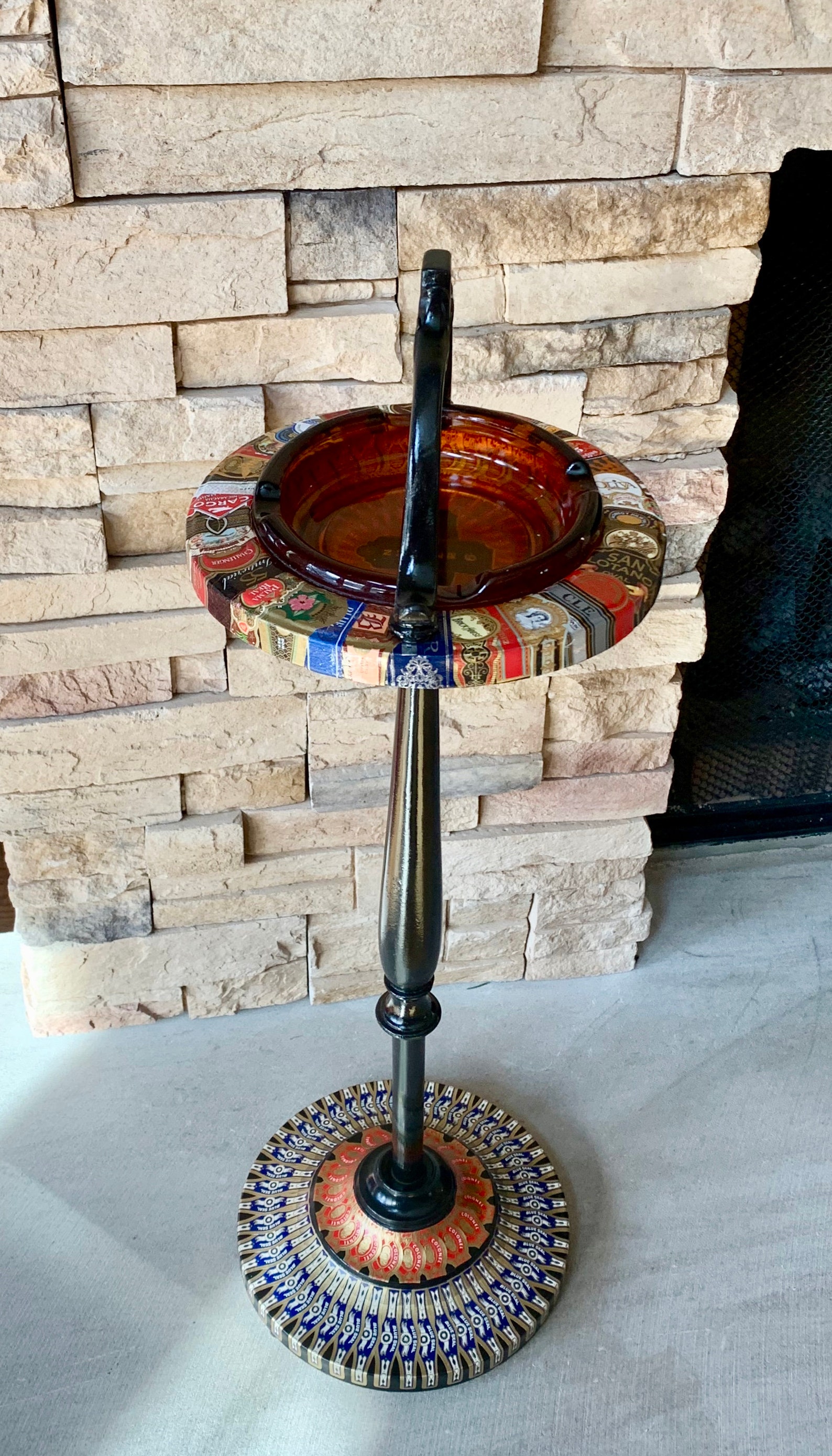 1920's Ashtray Stand with Cigar Band Art Etsy