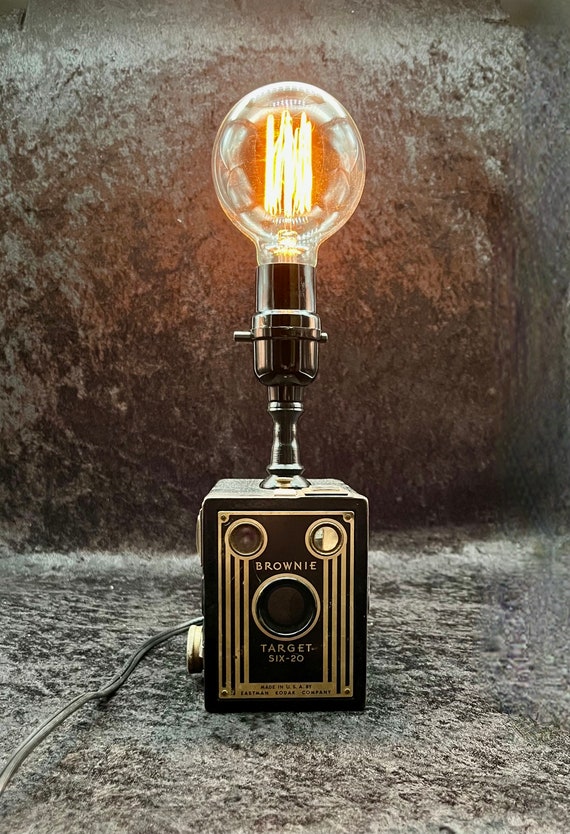 Vintage 1946 Kodak Target Box Lamp With Round Edison Bulb Etsy
