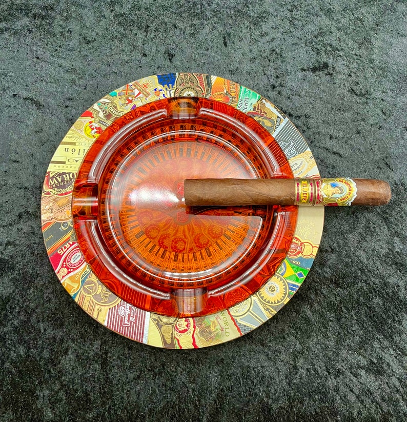 1960s Vintage Large Cigar Ashtray With Cigar Band Art Etsy