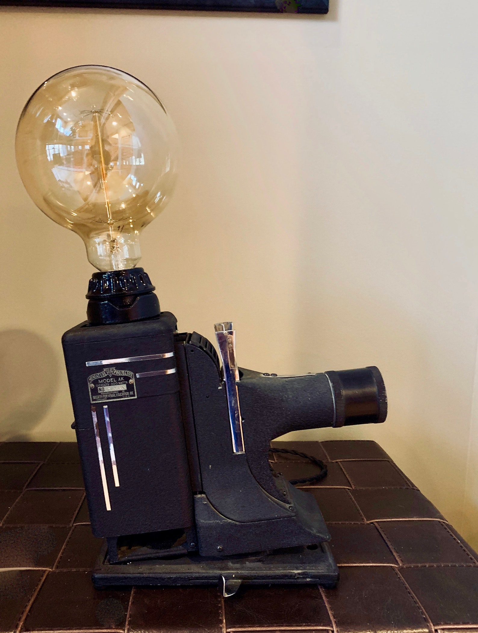 Vintage 1942 Film Projector Lamp with Large Edison Bulb Etsy