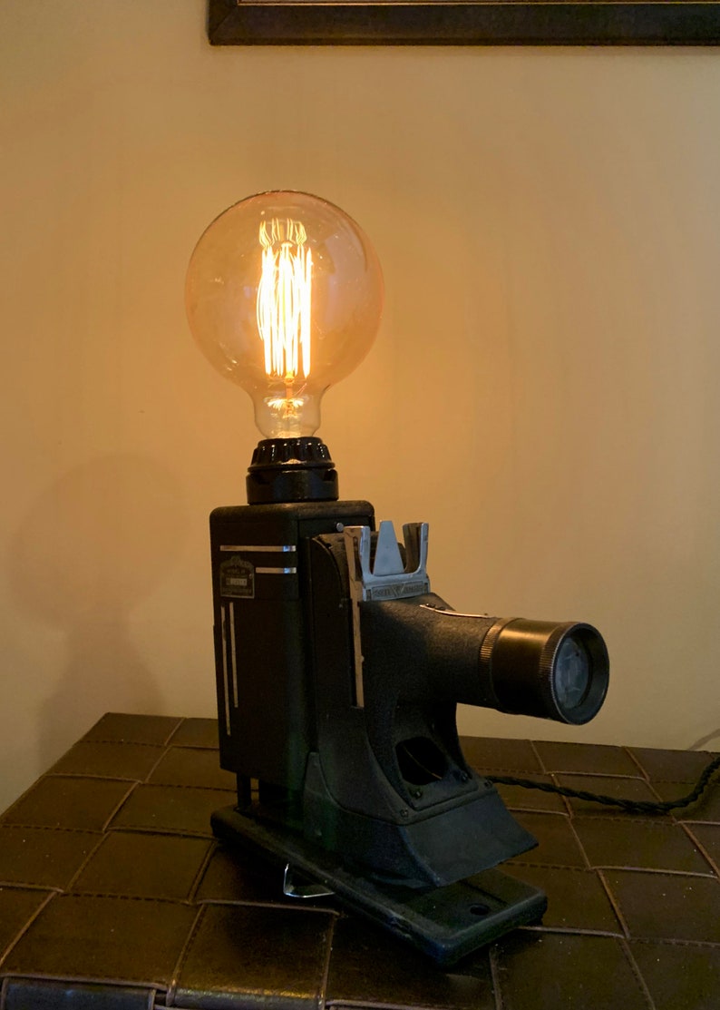 Vintage 1942 Film Projector Lamp with Large Edison Bulb Etsy