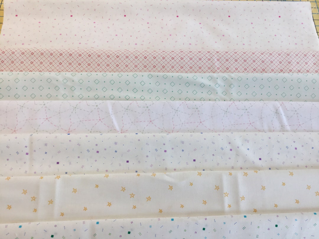 White Blenders Fat Quarters Scrappy Fabric Etsy
