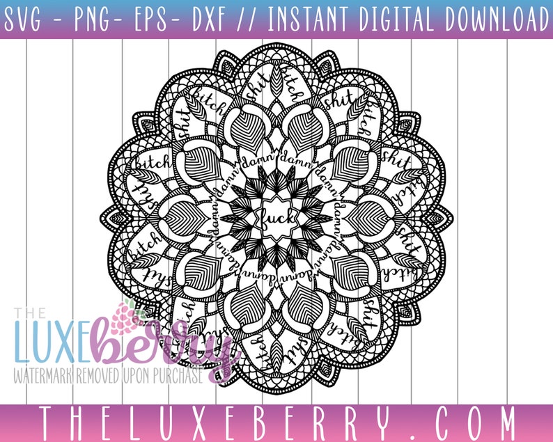 Download Cuss Word Mandala SVG / DFX / EPS / png Cricut / | Etsy