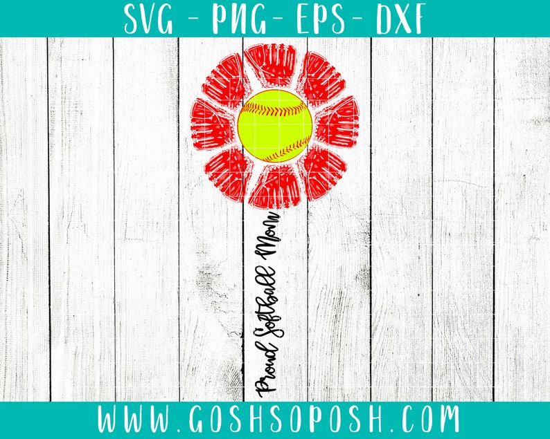 Download Proud Softball Mom Flower Sunflower SVG EPS DFX png | Etsy