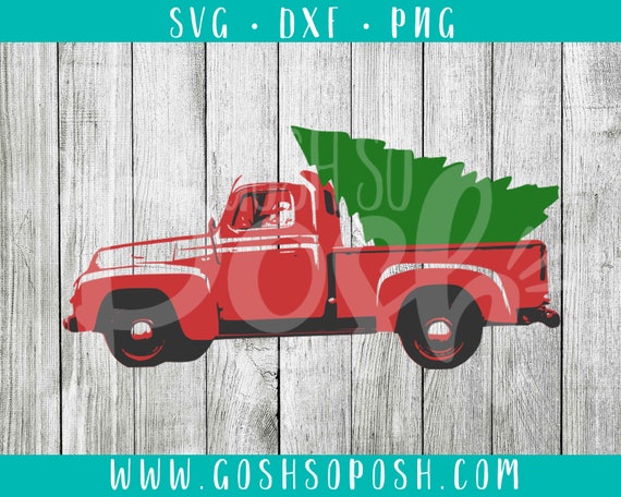 Download Free Red Truck With Christmas Tree Svg Dxf Png Christmas Etsy SVG DXF Cut File