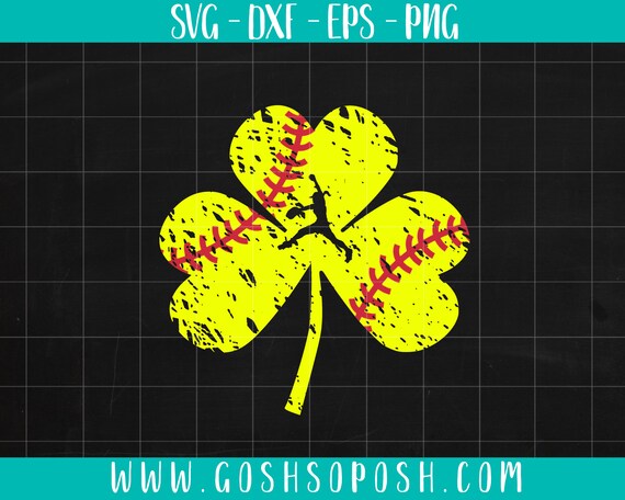 Softball Distressed Shamrock Svg Cricut Cut File Png Etsy