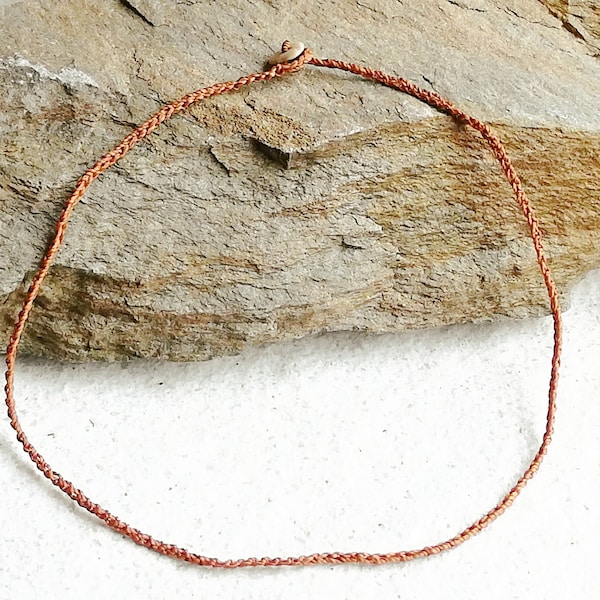 Mens surfer necklace, Beach choker, Natural necklace for men, Simple thread jewelry