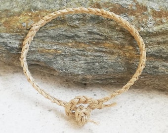 Hemp rope bracelet for men or women, Couple bracelets, Boho hippie surfer style, Simple everyday jewelry gift for girlfriend or boyfriend