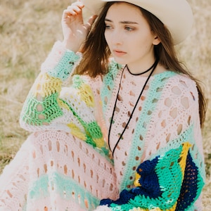 Strawberry Field of Dreams Oversized Crochet Dress