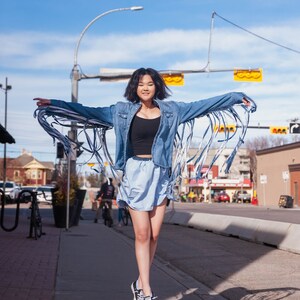 Fringetastic Semi-Transparent Denim Shirt image 2