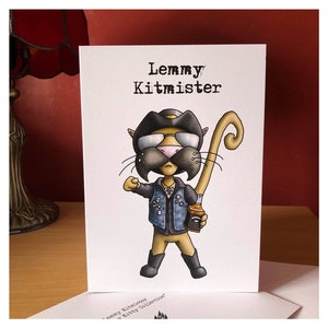 Lemmy Kitmister Grußkarte, aus der "Promi Kitty Kollektion" Vater- oder Muttertag/Jubiläum/allgemeiner Geburtstagskarte.