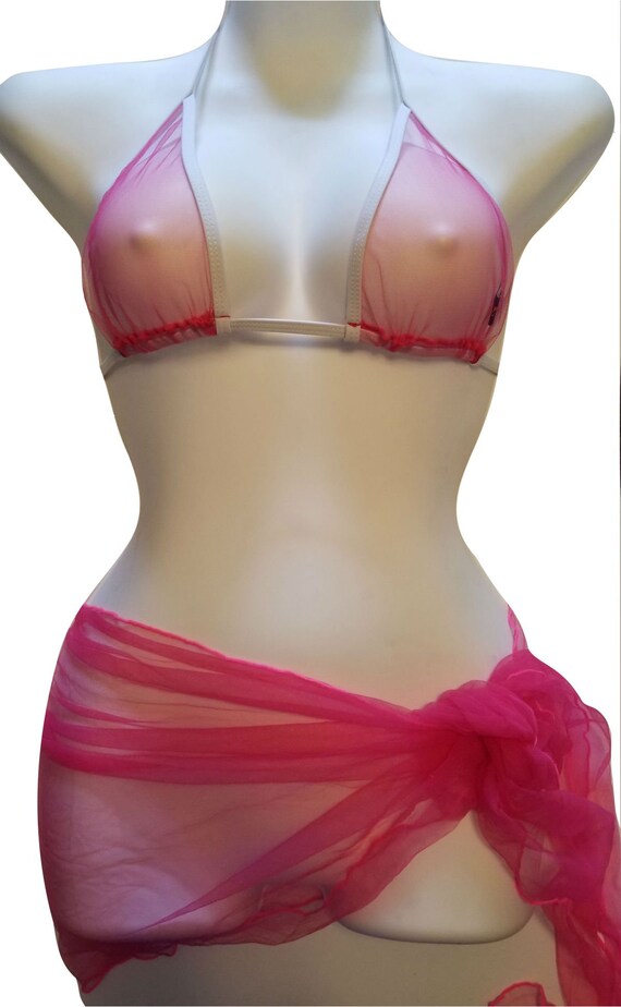 hot pink sheer top