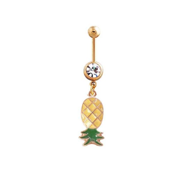 Upside Down Pineapple Belly Ring Dangle