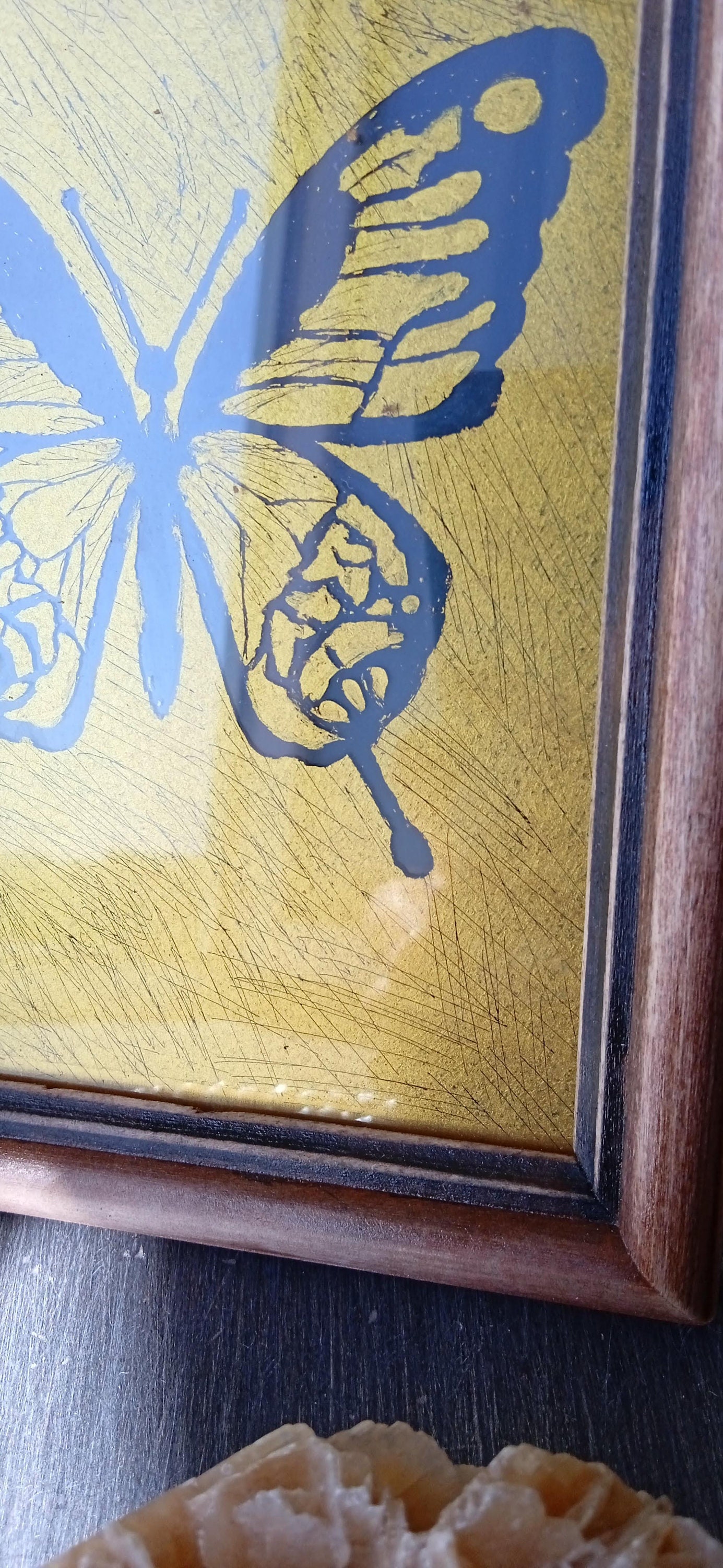 Butterfly Wall Art Gold Leaf Vintage Style Framed Original Etsy