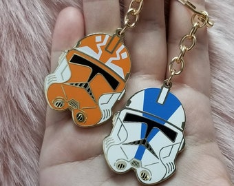 Trooper Helmet double sided hard enamel keychains