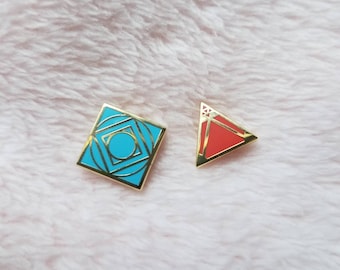 Jedi and Sith holocron mini pins and stud earrings | hard enamel | nickel free jewelry